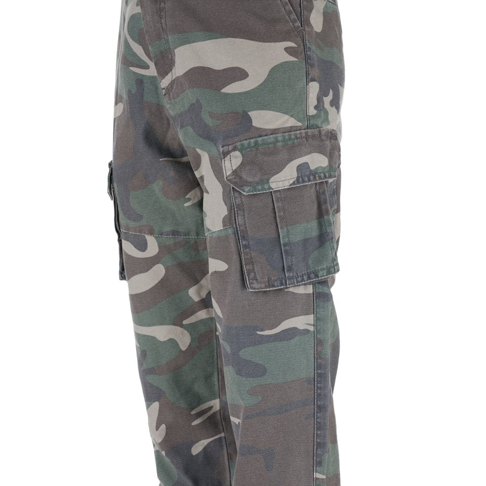 Pantalones cargo infantiles Woodland stonewashed de algodón resistente con cinco bolsillos