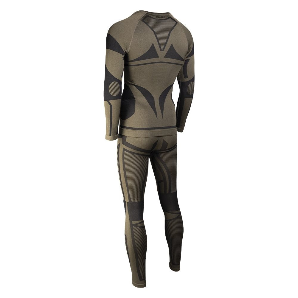 Set funcional PERFORMANCE MIL-TEC: camiseta y pantalón térmico verde