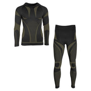 Conjunto funcional PERFORMANCE negro: camiseta y pantalón, tejido 4 direcciones y costuras planas