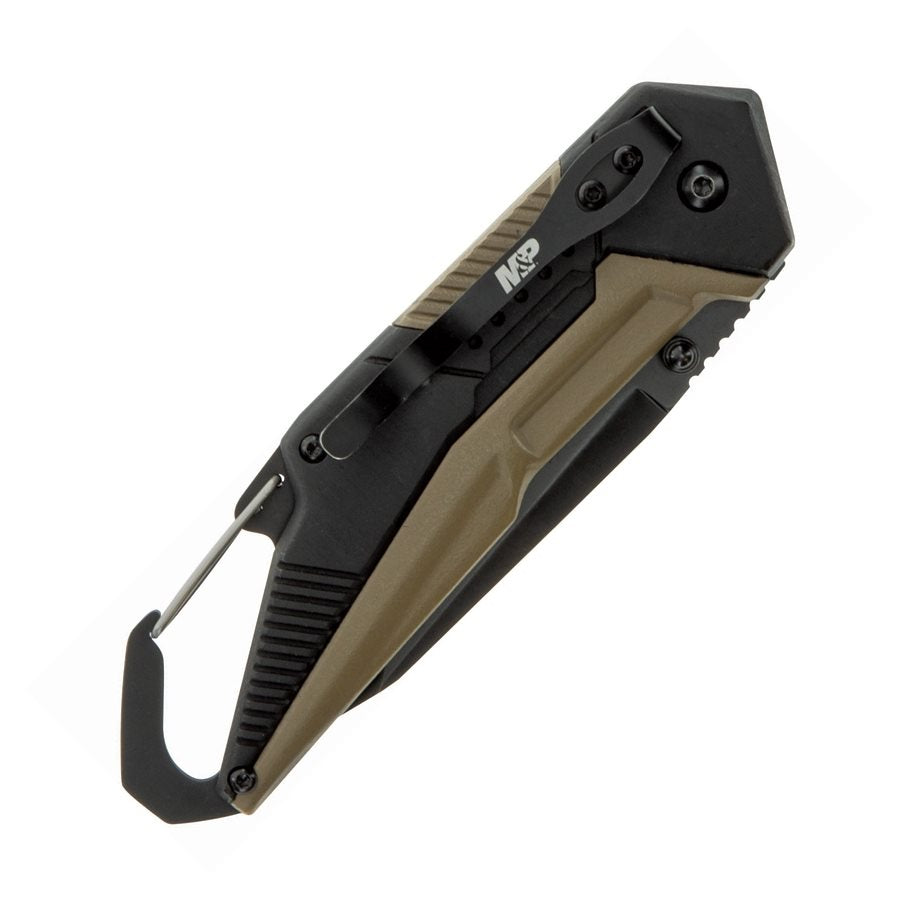 Navaja plegable Smith & Wesson con filo combinado (tanto) y clip de bolsillo