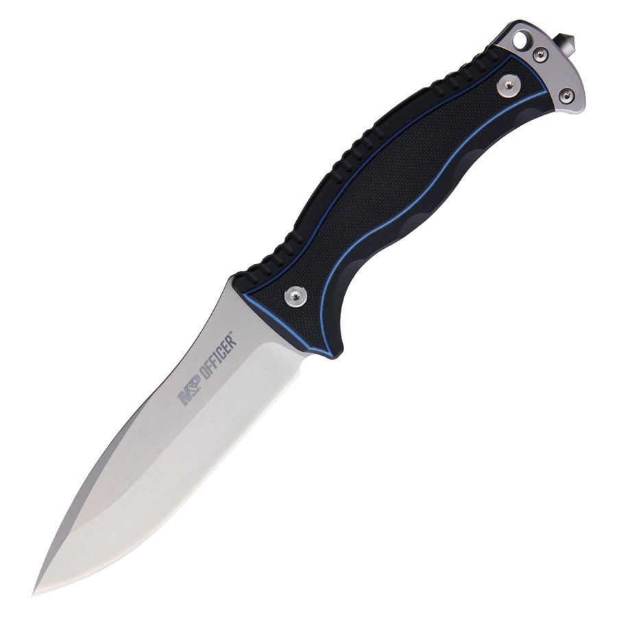 Cuchillo OFFICER con hoja de 10,2 cm y funda plástica negra