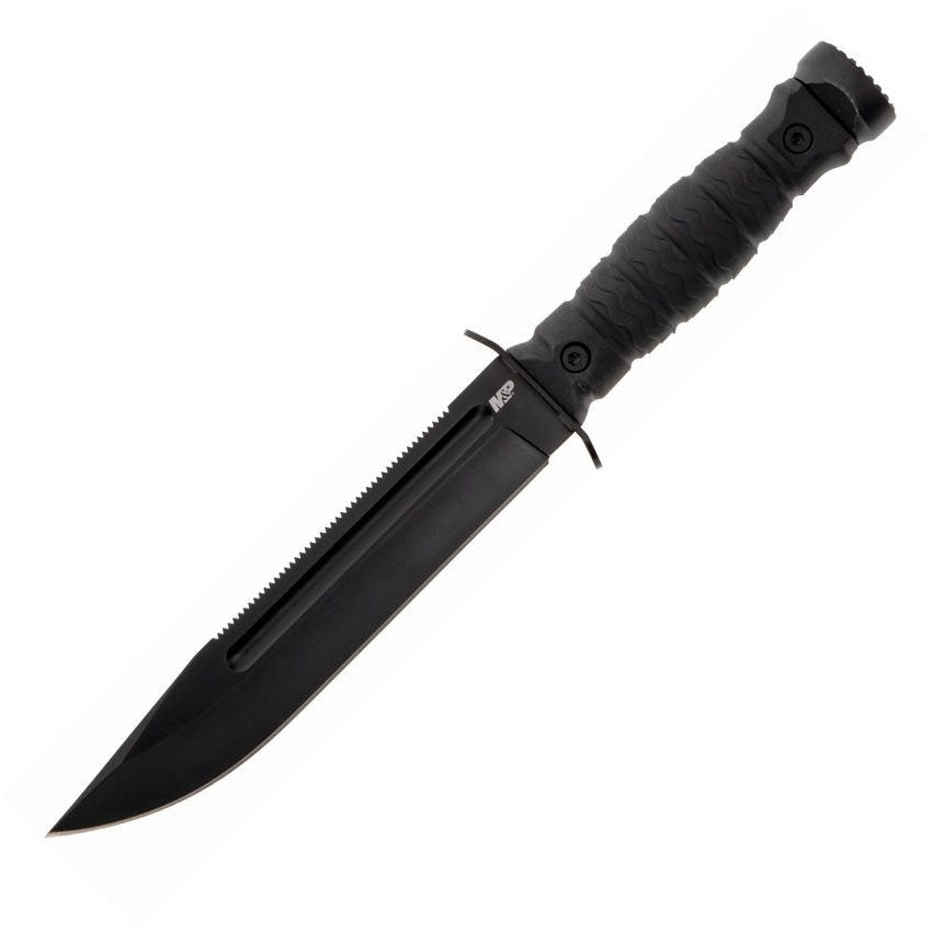 Cuchillo M&P Ultimate Survival 1122584 negro, hoja fija clip point, acero 8Cr13MoV, full-tang