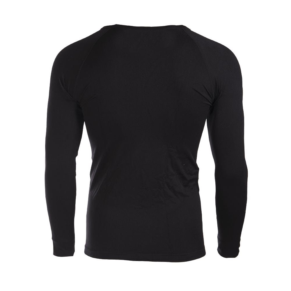 Camiseta técnica negra de manga larga, secado rápido 92% nylon 8% elastano