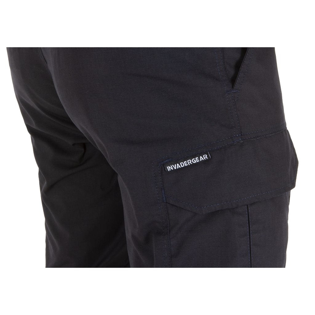 Pantalones tácticos GRIFFIN azul oscuro en tejido rip-stop (65% algodón, 35% poliéster)