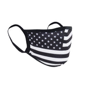 Mascarilla 3 capas con bandera de EE. UU., 100% poliéster, disponible en tallas S/M y L/XL