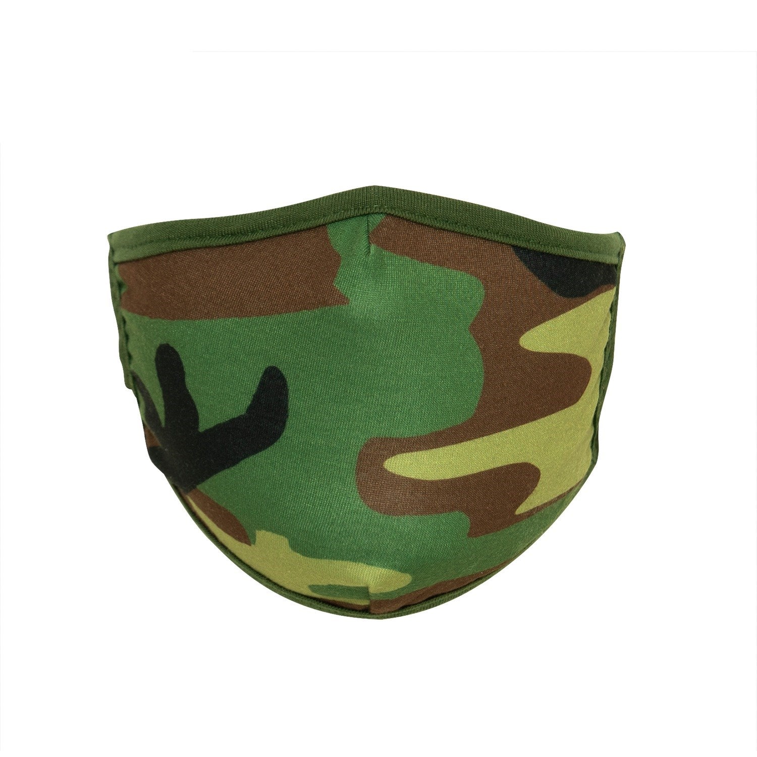 Mascarilla 3 capas Woodland con patrón camuflaje, lavable y reutilizable