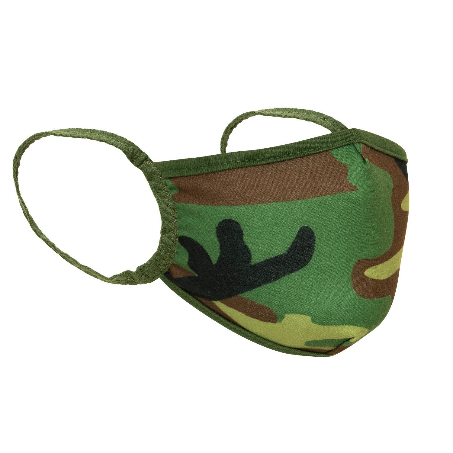 Mascarilla infantil camuflaje WOODLAND 3 capas, lavable, 100% poliéster