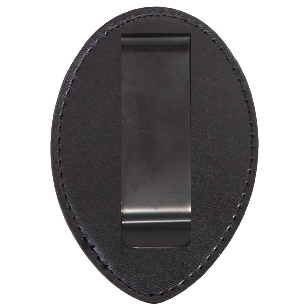 Funda de piel para placa US con clip metálico (sin cadena)