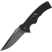 Navaja plegable SENTIMENT negra con hoja lisa de acero AUS-8 y mango G10