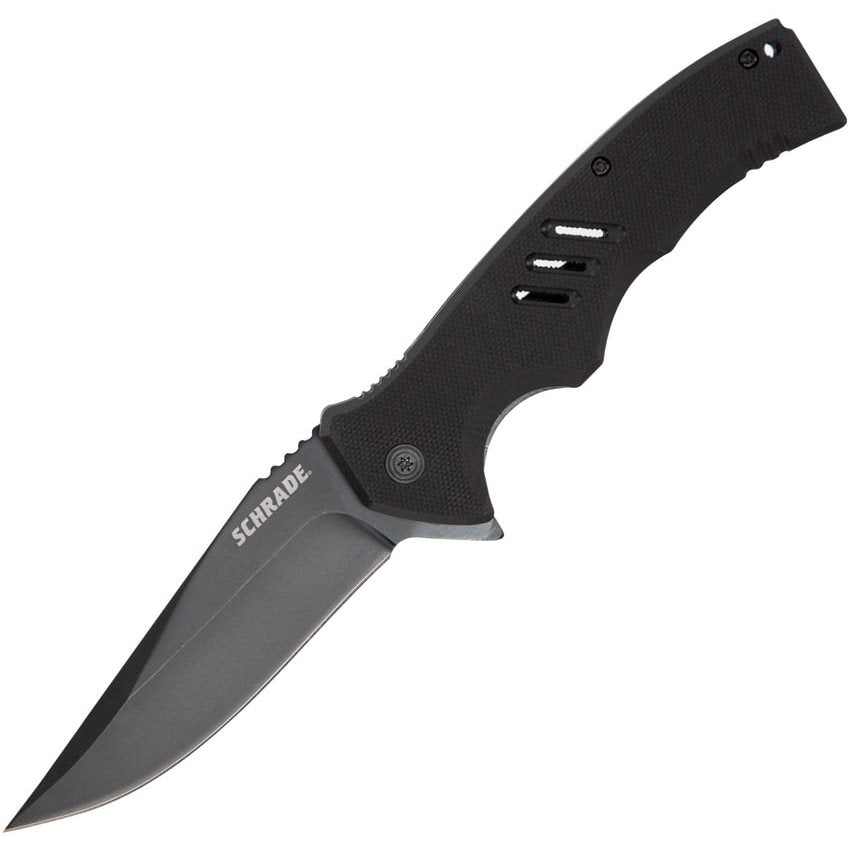Navaja plegable SENTIMENT negra con hoja lisa de acero AUS-8 y mango G10