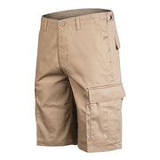 Pantalones cortos US BDU T/C KHAKI con bolsillos cargo y cintura ajustable