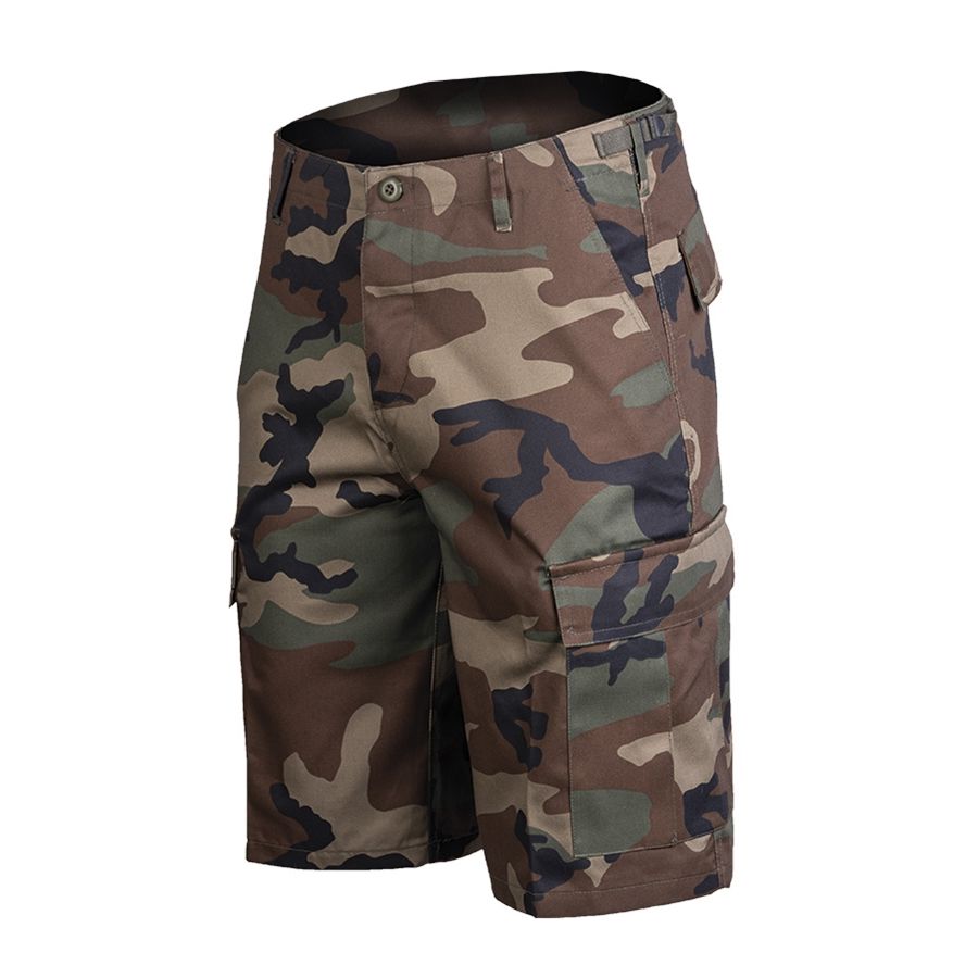 Pantalones cortos BDU US Woodland T/C 80/20 con bolsillos y ajuste de cintura