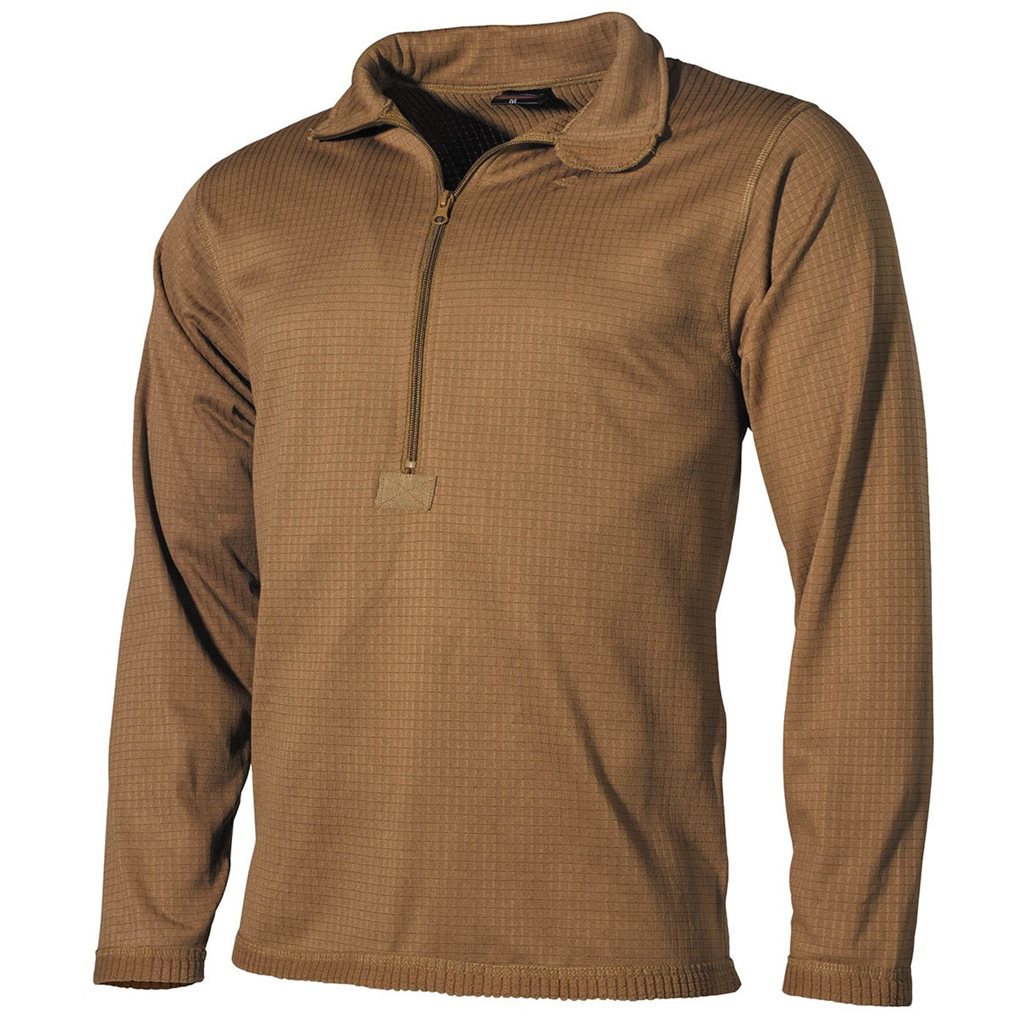 Camiseta térmica LEVEL 2 COYOTE con polar Comfort Dry y canales para evacuar la humedad