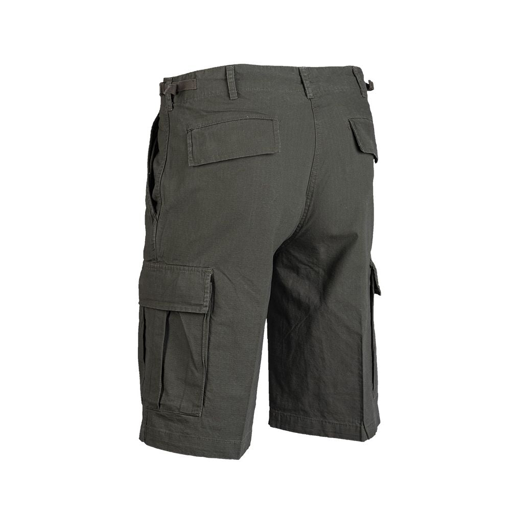 Pantalones cortos US BDU rip-stop verdes, 100% algodon, bolsillos laterales y de muslo