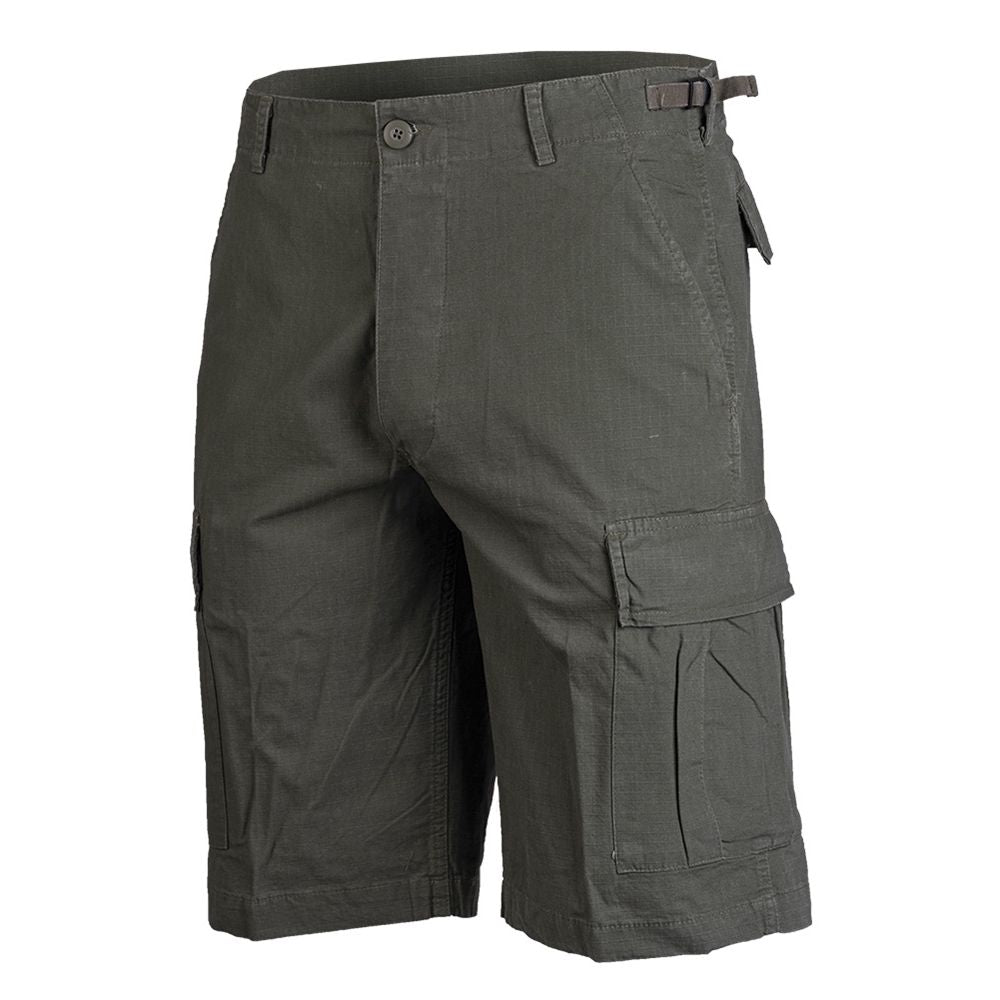 Pantalones cortos US BDU rip-stop verdes, 100% algodon, bolsillos laterales y de muslo