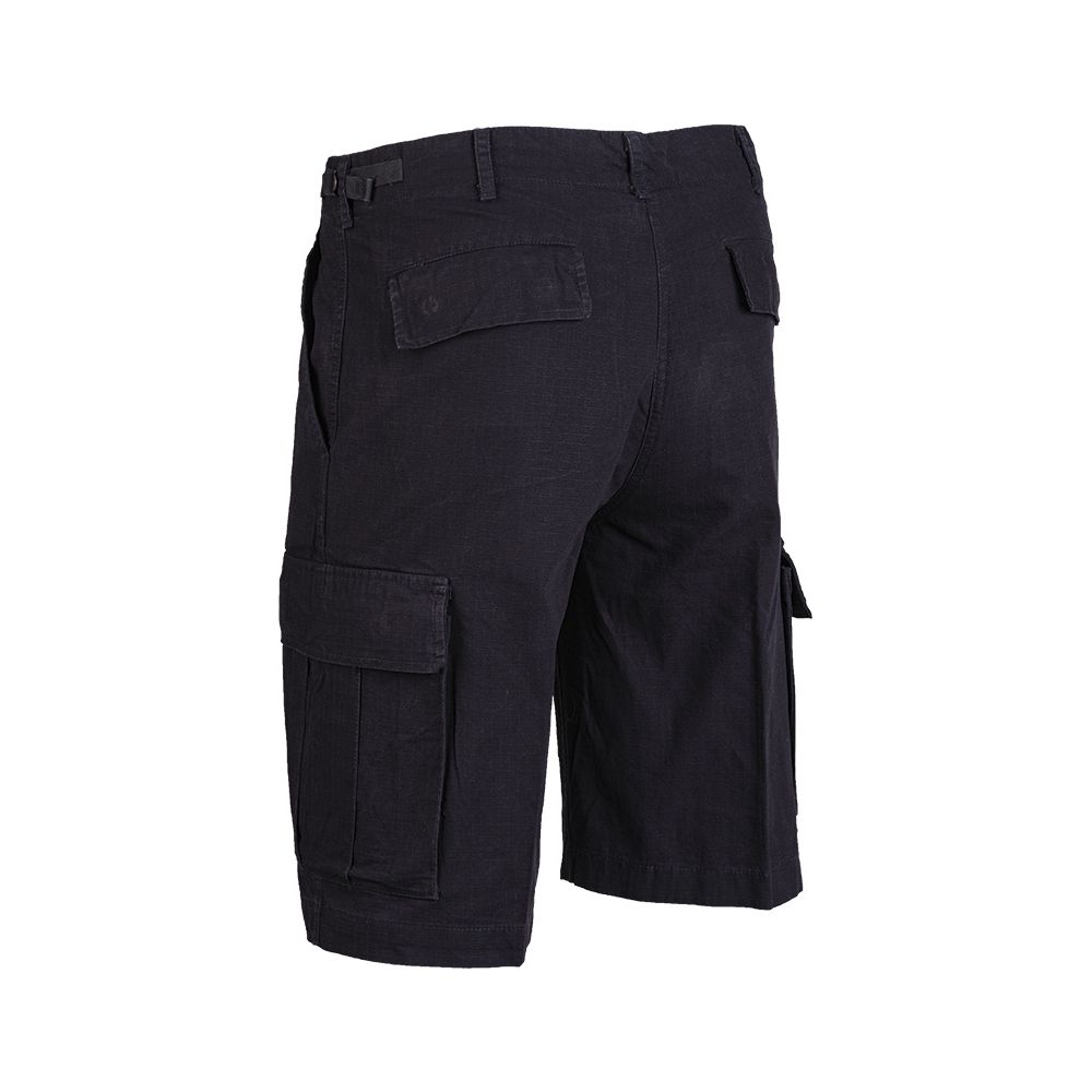 Pantalones cortos BDU rip-stop negros, 100% algodón, bolsillos cargo