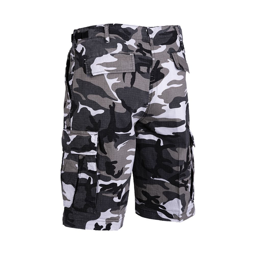 Pantalones cortos BDU rip-stop prelavados 100% algodon con 6 bolsillos y cintura ajustable