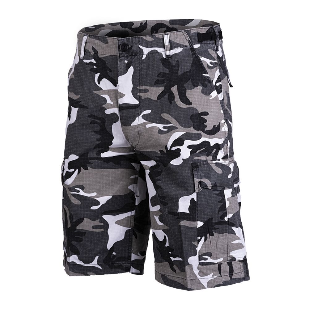 Pantalones cortos BDU rip-stop prelavados 100% algodon con 6 bolsillos y cintura ajustable