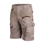 Pantalones cortos BDU rip-stop 100% algodón prelavado con bolsillos laterales, cargo y traseros