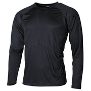 Camiseta térmica negra GEN III, transpirable y de secado rápido, mangas raglán