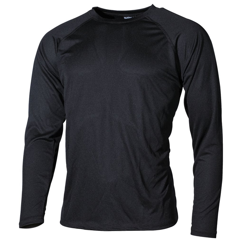 Camiseta térmica negra GEN III, transpirable y de secado rápido, mangas raglán
