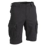 Pantalones cortos VAGE de algodón prelavado negros con seis bolsillos y trabillas para cinturón