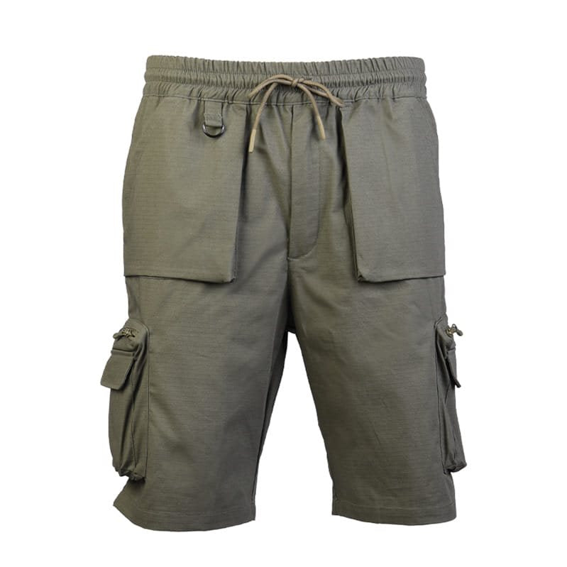Pantalones cortos URBAN EXPLORER verdes de algodón rip-stop, estilo casual