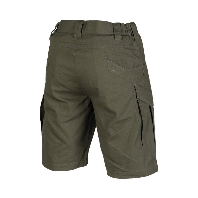 Pantalones cortos ASSAULT verdes de algodón ripstop con cierre YKK y seis bolsillos