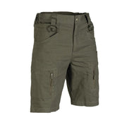Pantalones cortos ASSAULT verdes de algodón ripstop con cierre YKK y seis bolsillos