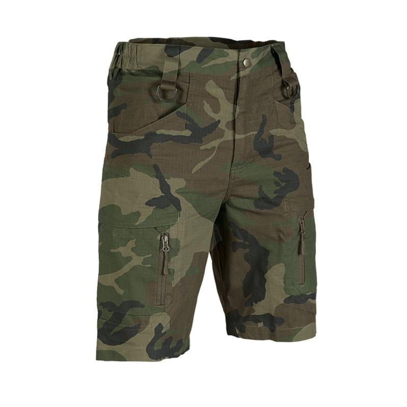 Shorts ASSAULT algodón ripstop camuflaje WOODLAND con cierre boton y cremallera YKK y 6 bolsillos