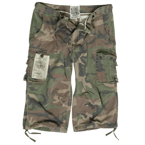 Pantalones 3/4 AIR COMBAT prelavados Woodland, 100% algodon
