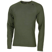 Camiseta térmica Merino 50 en verde, tejido elástico y lana merino