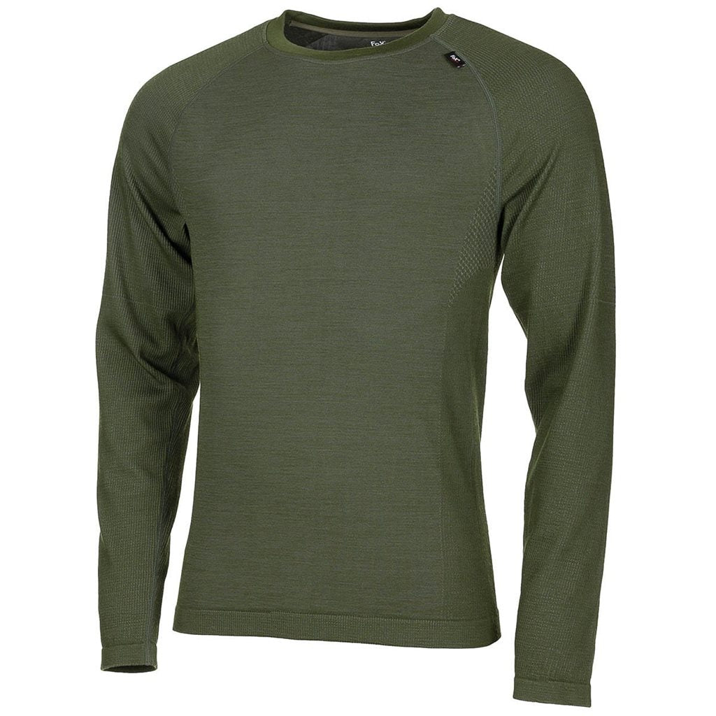 Camiseta térmica Merino 50 en verde, tejido elástico y lana merino