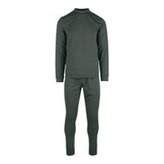 Conjunto térmico EXTREME verde: camiseta de manga larga y pantalón térmico, transpirable y de secado rápido