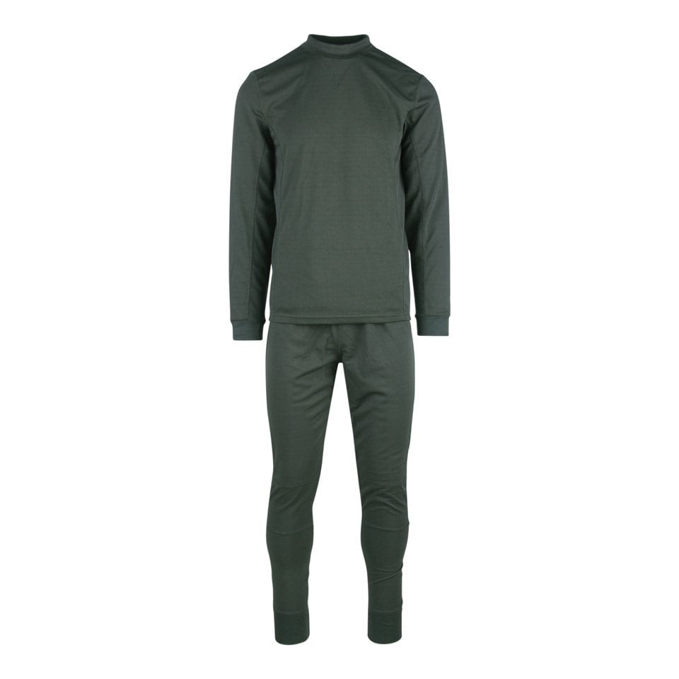 Conjunto térmico EXTREME verde: camiseta de manga larga y pantalón térmico, transpirable y de secado rápido