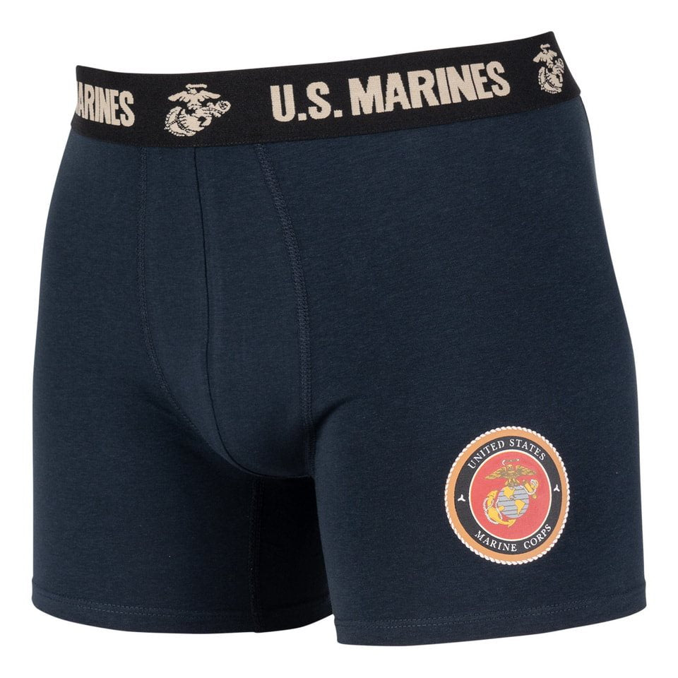 Boxers azules con cintura elástica suave y estampado U.S. MARINES