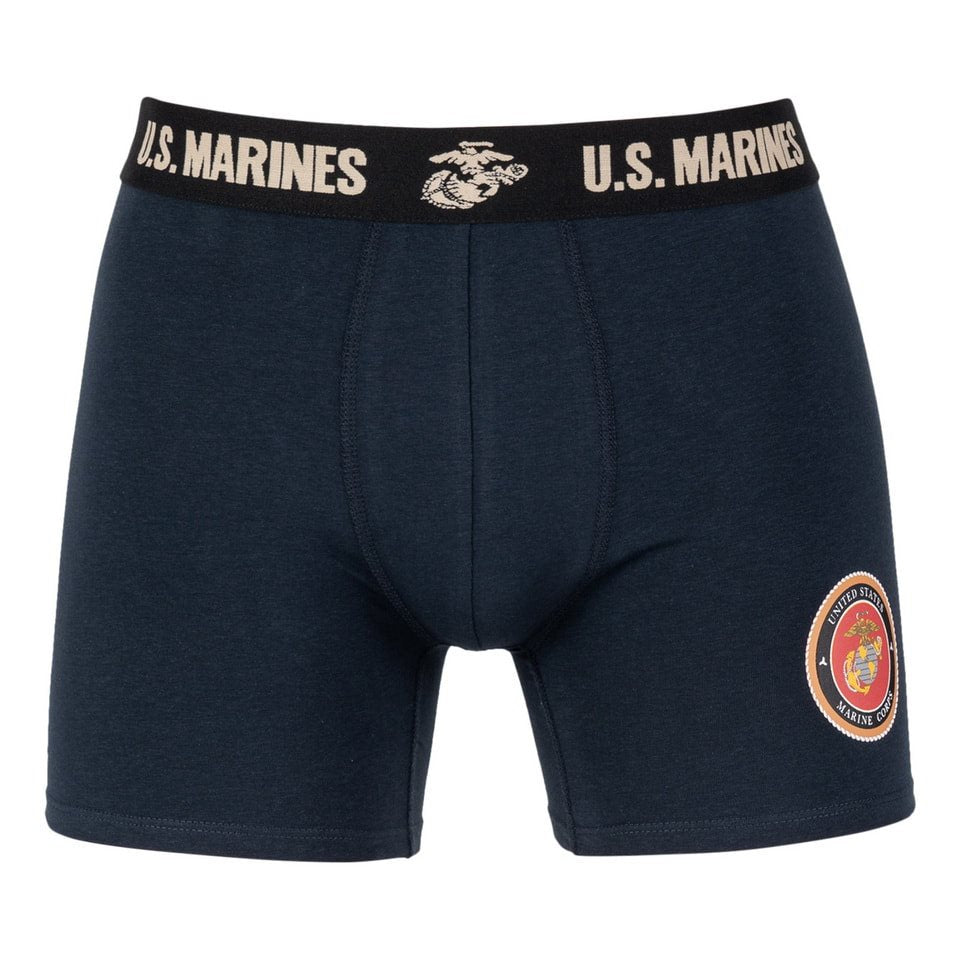Boxers azules con cintura elástica suave y estampado U.S. MARINES