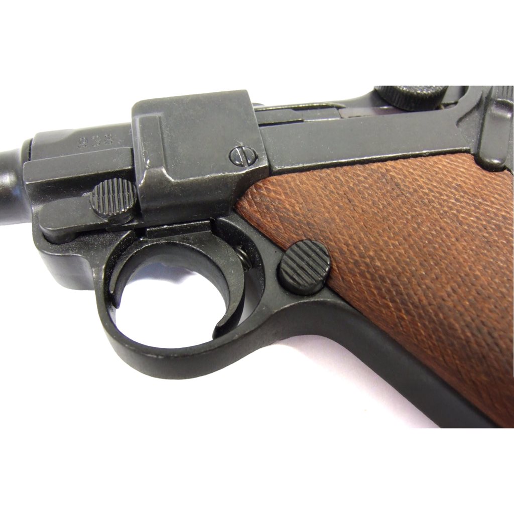 Réplica de pistola Parabellum Luger P08 con empuñadura de madera