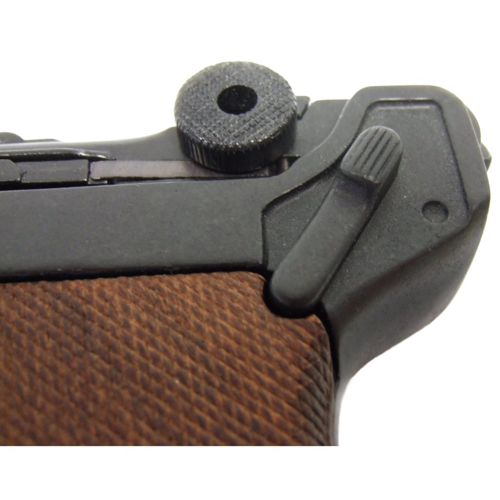 Réplica de pistola Parabellum Luger P08 con empuñadura de madera