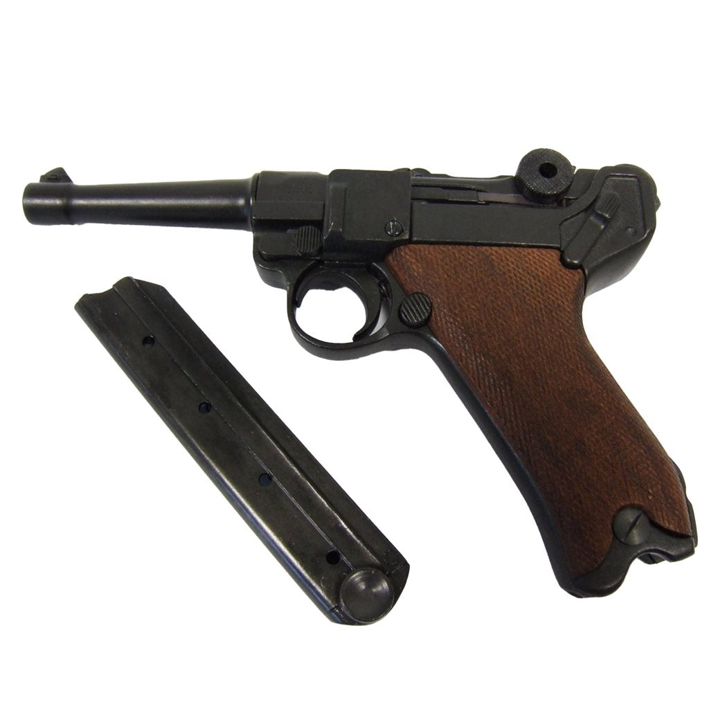Réplica de pistola Parabellum Luger P08 con empuñadura de madera