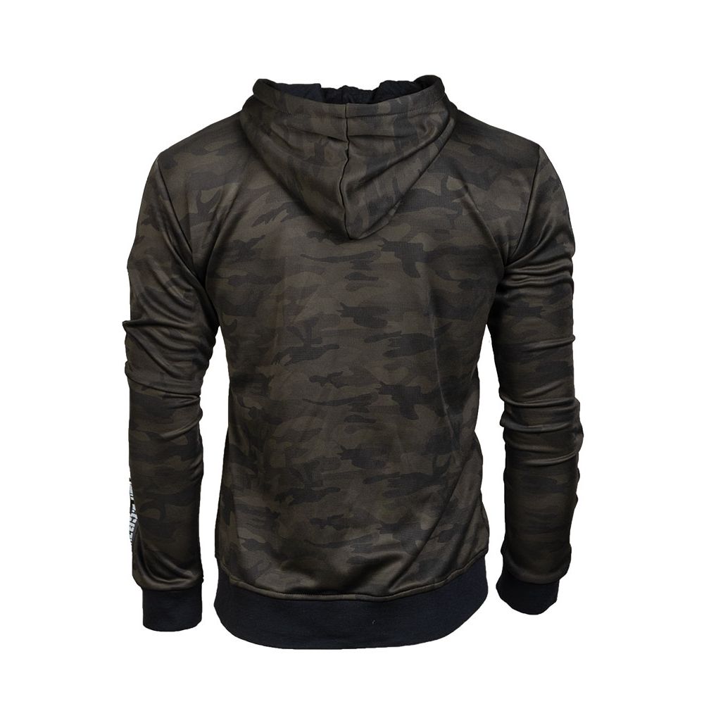 Sudadera MIL-TEC camuflaje WOODLAND con capucha ajustable y cremallera impermeable