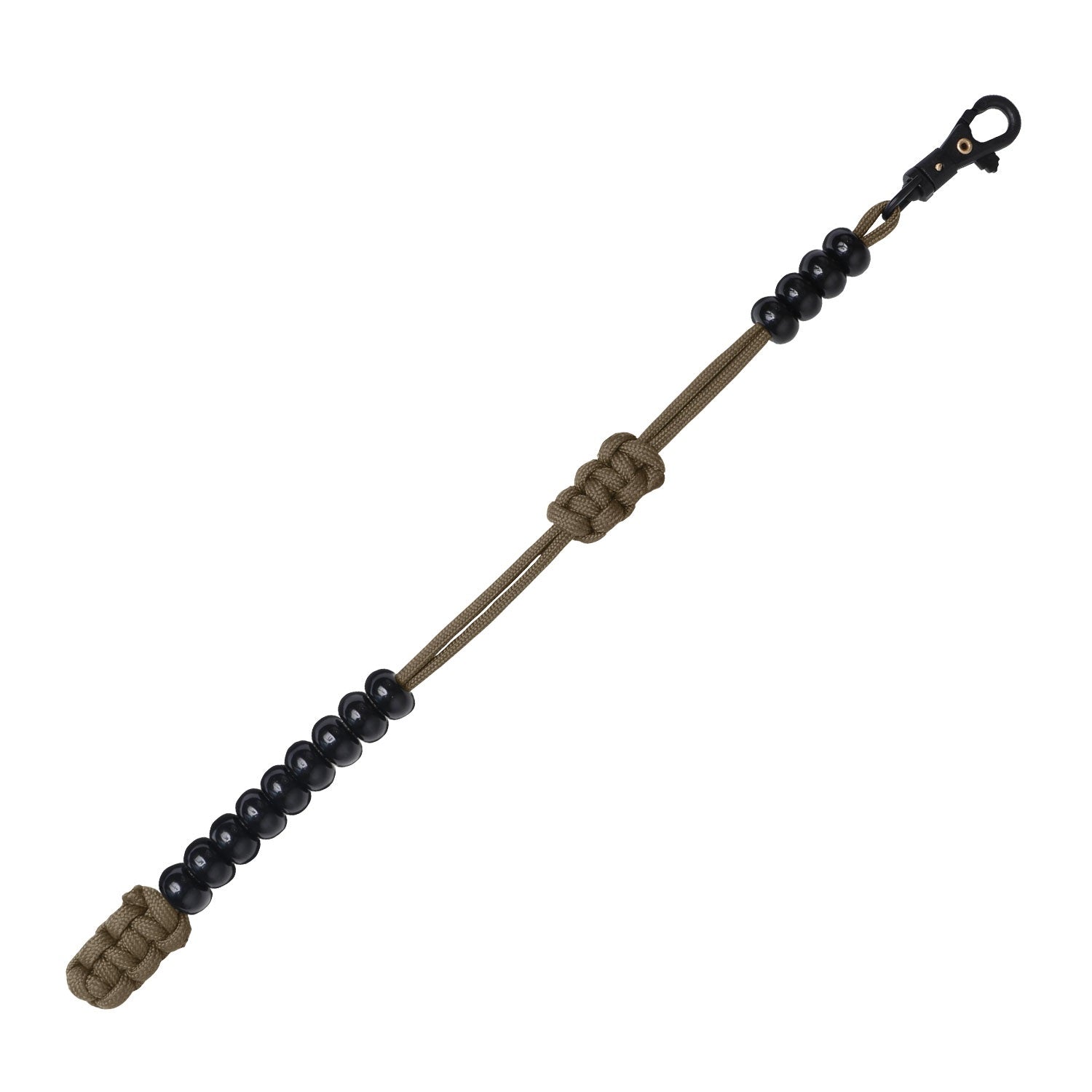 Podómetro de cuentas con paracord y mosquetón COYOTE, longitud aprox. 310 mm