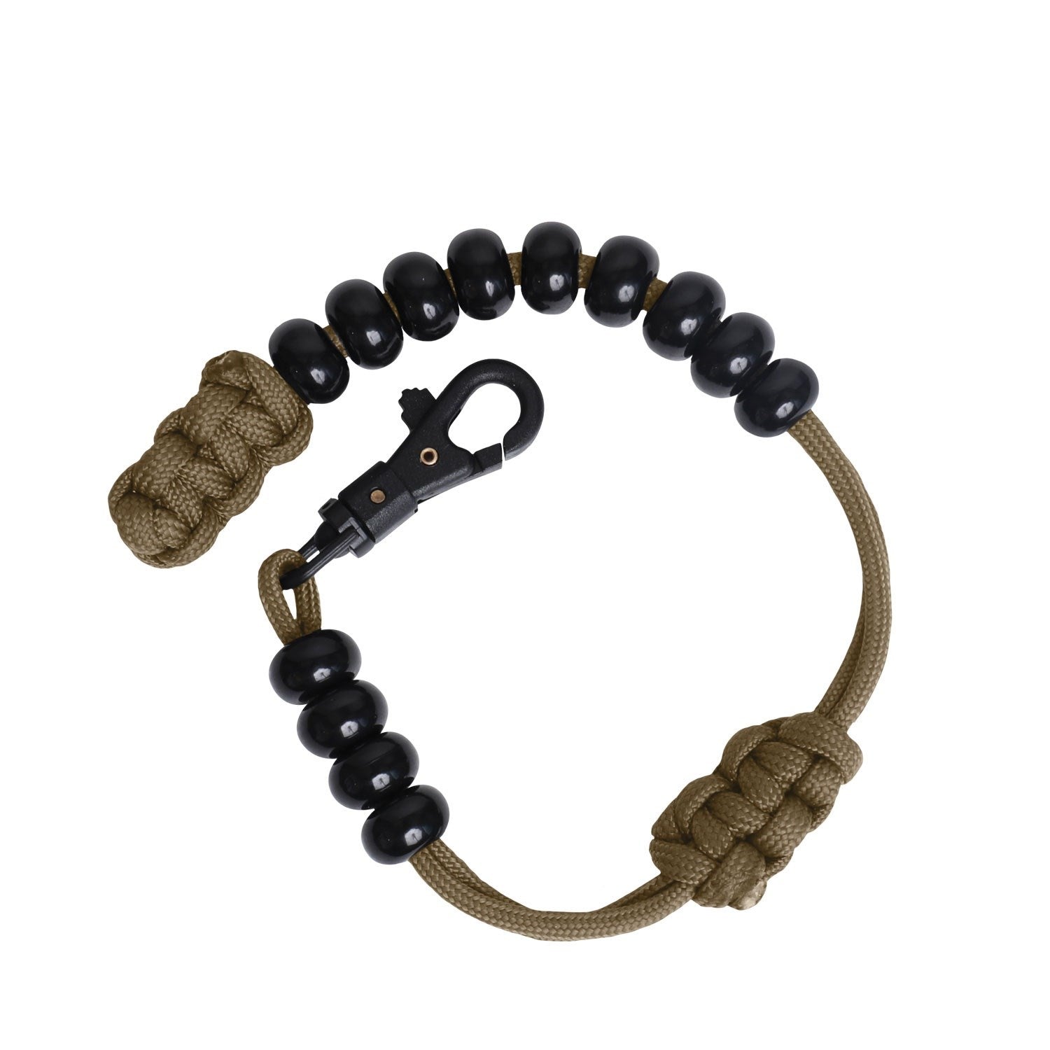 Podómetro de cuentas con paracord y mosquetón COYOTE, longitud aprox. 310 mm