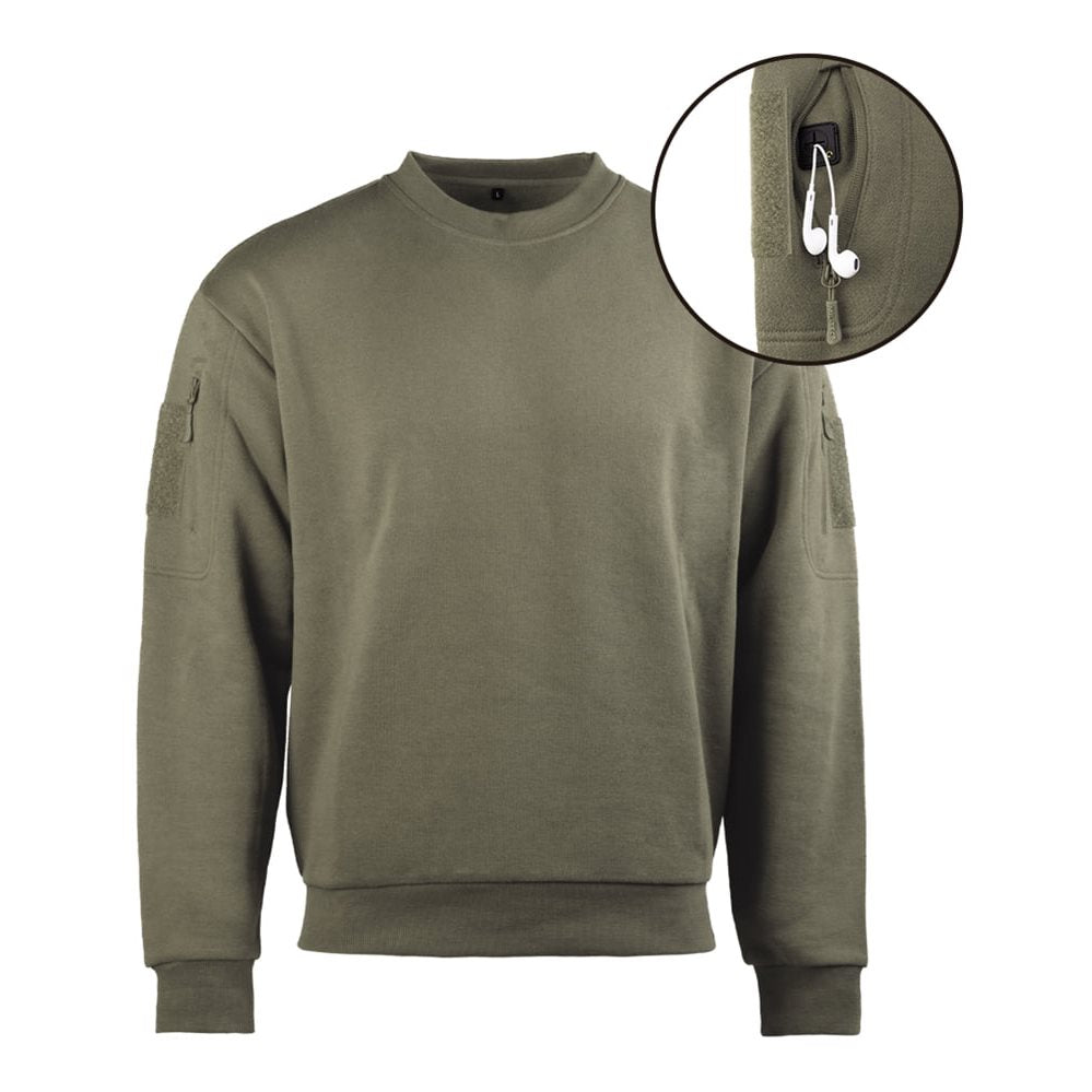 Sudadera táctica ROUND NECK, tejido suave 60% algodon 40% poliester