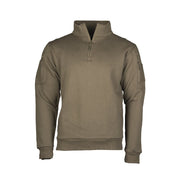 Sudadera táctica con cuello alto y cremallera 3/4, interior cálido y bolsillos en bíceps y manga