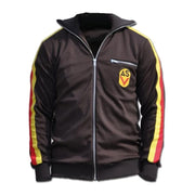 Sudadera deportiva NVA/DDR marrón con bandas laterales