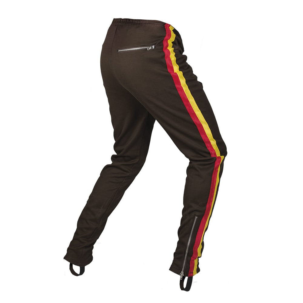 Pantalones deportivos marrones con galones estilo NVA/DDR, marca ASV