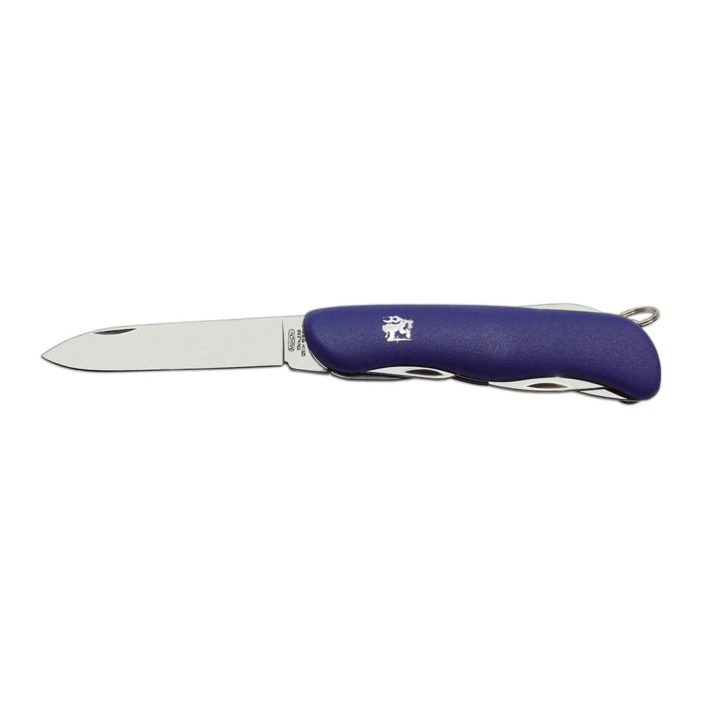 Navaja plegable 4/CK, hoja acero inoxidable 420, mango plastico azul y funda PVC