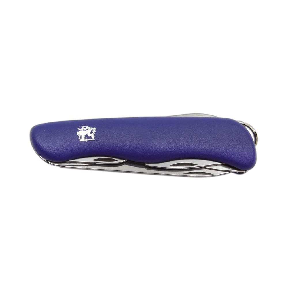 Navaja plegable 4/CK, hoja acero inoxidable 420, mango plastico azul y funda PVC
