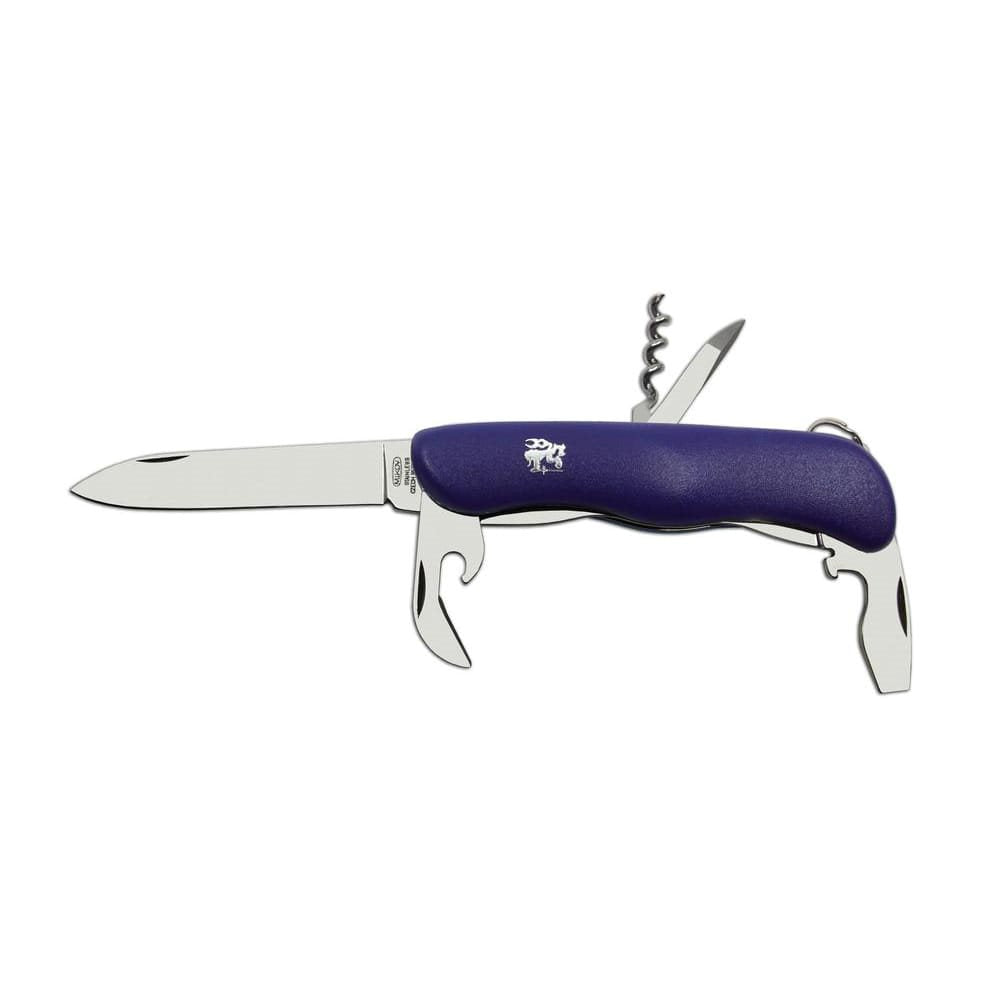 Navaja plegable 5/AK acero inoxidable con mango plastico azul y funda PVC